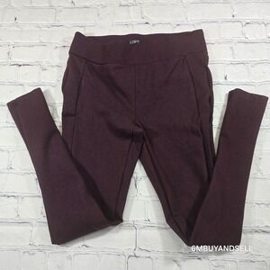 LOFT Womens Small Burgundy Low Rise Skinny Pull On Leggings Casual Workout